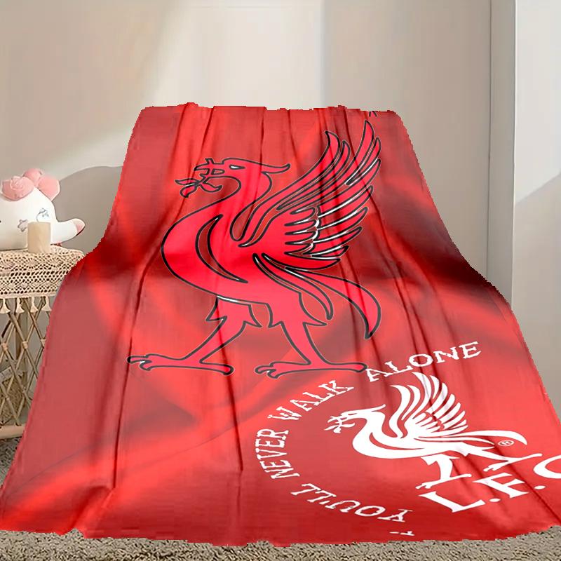 [1pc Liverpool FC Blanket] All-Season Blanket - Cozy Blanket for Sofa Couch Home Decoration, Digital Printed Nap Blanket
