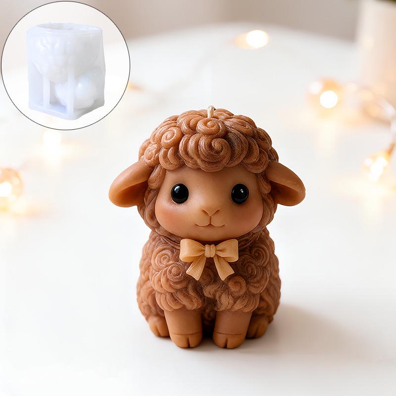3D Woolly Lamb Silicone Mold for Aromatherapy Candle or Plaster Diffuser