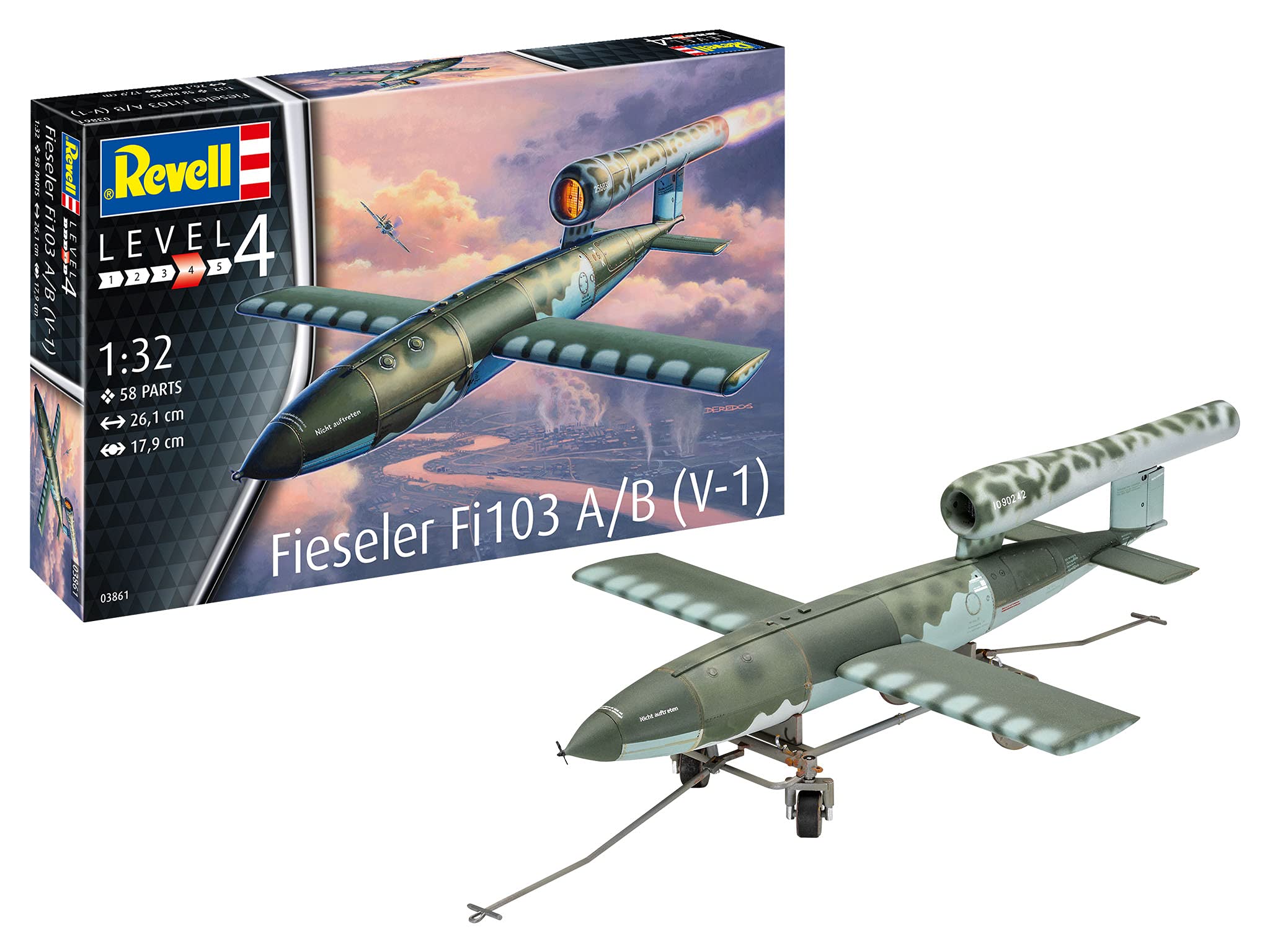 

Немецкий Revell Немецкие ВВС Fieseler Fi103 Пластиковая модель 03861 1/32 V-1