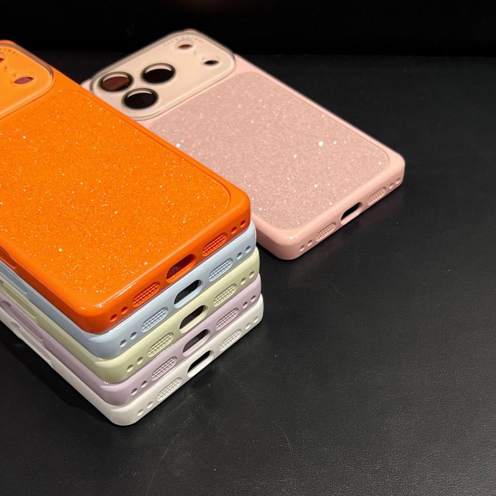 Glitter Glass Case for iPhone 17 Pro Max: Anti-Fall, Precise Fit, Square Design