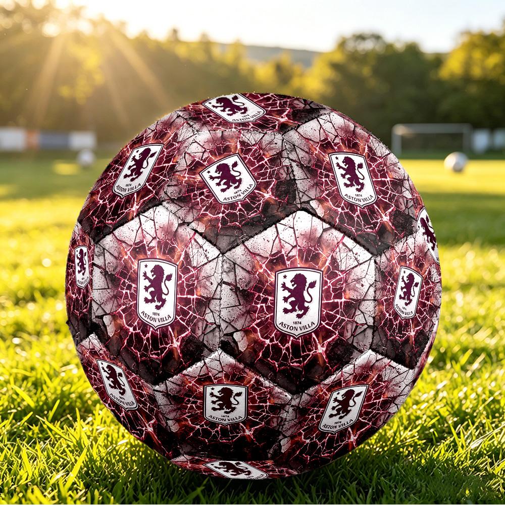 Aston Villa FootballPrinted Size 5 Soccer Ball, Anti Slip Adult Match Football Souvenir for Football Fans