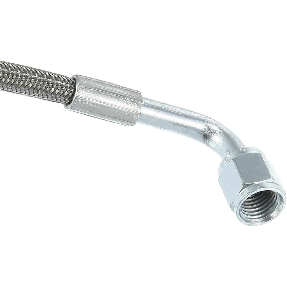 Unifizz 4AN Turbo Oil Feed Line 24 Inch Length Stainless Steel Braided AN4 90 Degree Straight Hose End Pressure Remote Turbocharger Oil Drain Return