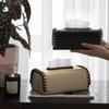 Leather Tissue Box Color-blocked Thread Weaving Two-color Home Napkin Holder Paper Towel Holder Organizadores Home Decoraction