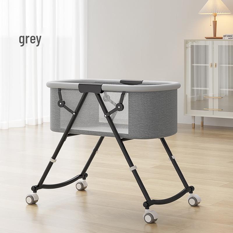 Movable Rocking Bassinet & Foldable Baby Crib: Portable 2-in-1 Multifunctional Bed for Newborns.