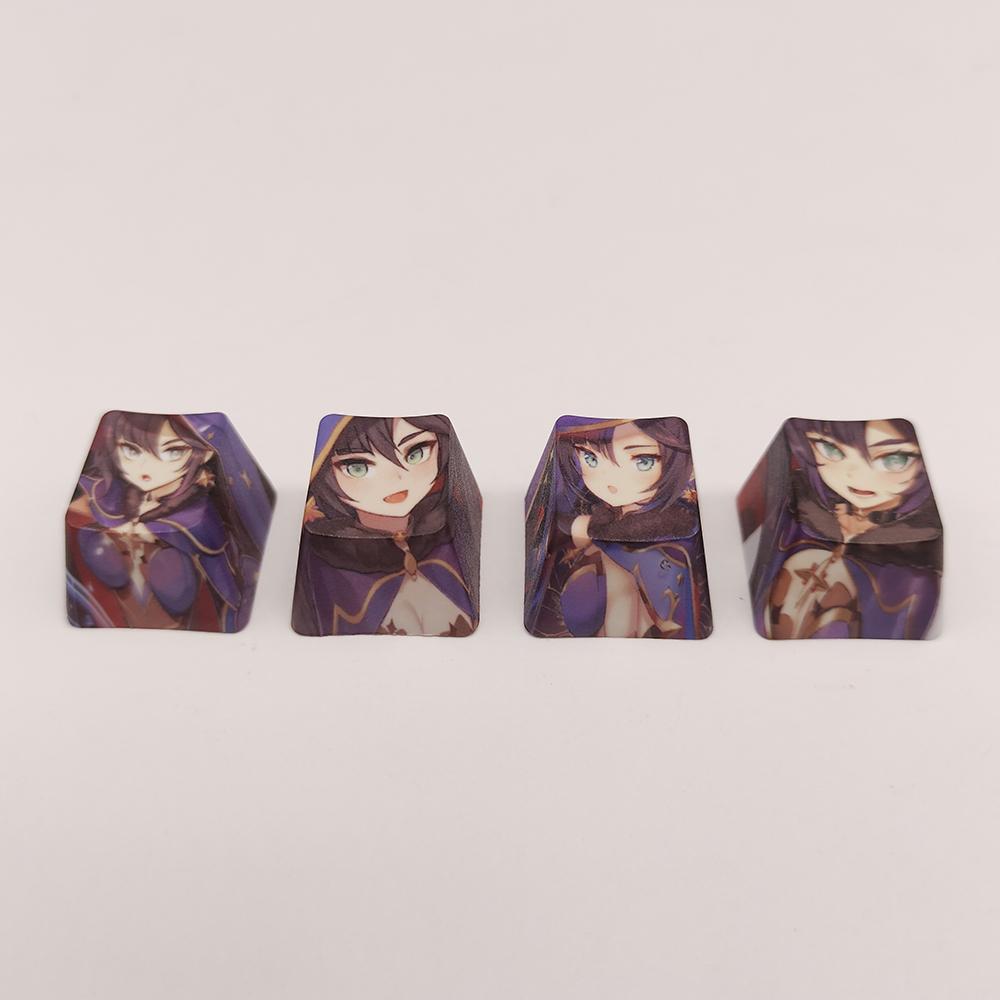 4Keys/Set R4 Keycap Hot Sublimate Key Cap Pbt Anime Cartoon Cute Custom Mechanical Keyboard Cap Decorative  Accessories