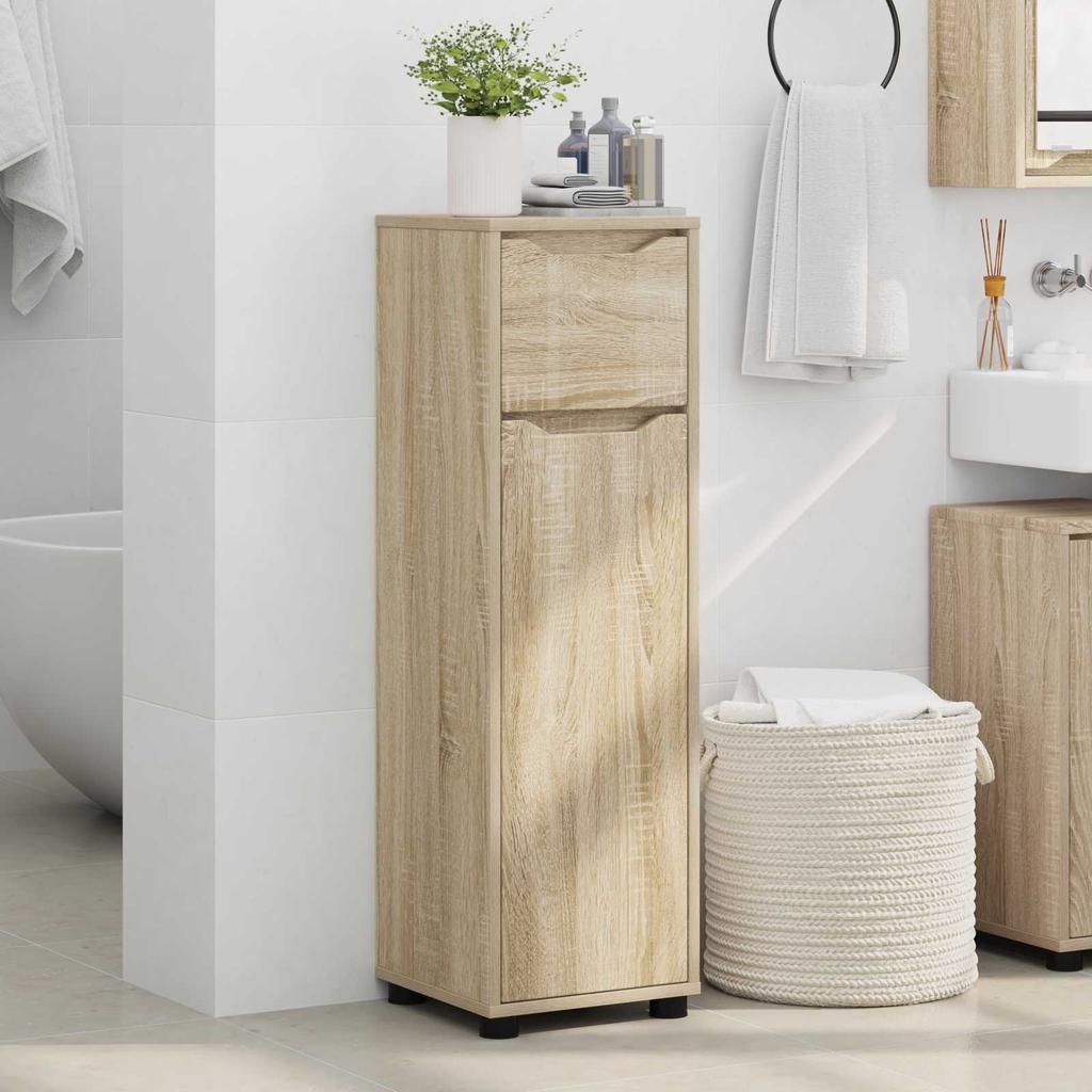 Bathroom Cabinet In Sonoma Oak 30.5 X 30 X 101 Cm Particleboard
