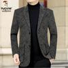 Woodpecker Men's Cashmere Wool Suit - Plush, Thickened Winter Wear for Middle-Aged & Casual Dad Style.