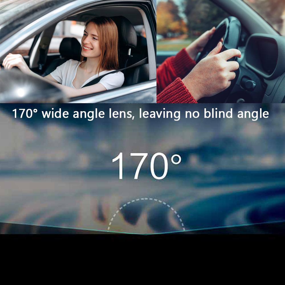 Registratore video per auto multilingue con doppia lente Dash Cam automatica Registratore per videocamera per auto Ciclo di visualizzazione notturna