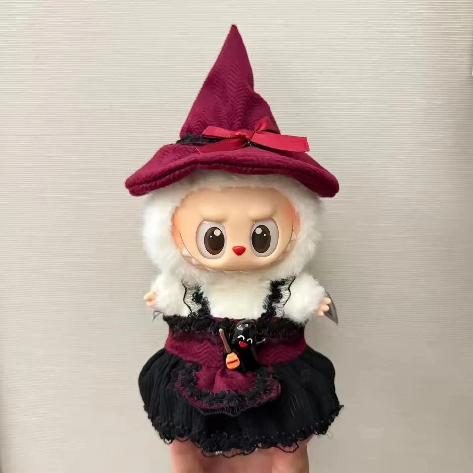 Cute Only Clothing for Labubu Halloween Magical Witch Doll Costume Posture 17cm Vinyl Doll Changing Doll Accessories Toy Gift