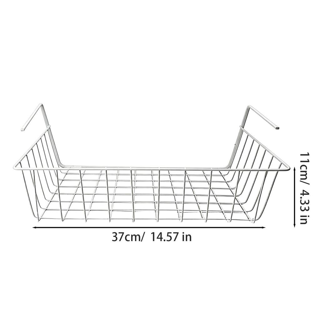 No-drill Closet Storage Basket Under Desk Books Snack Storage Rack Multipurpose Detachable Kitchen Bathroom Hanging Mesh Baskets