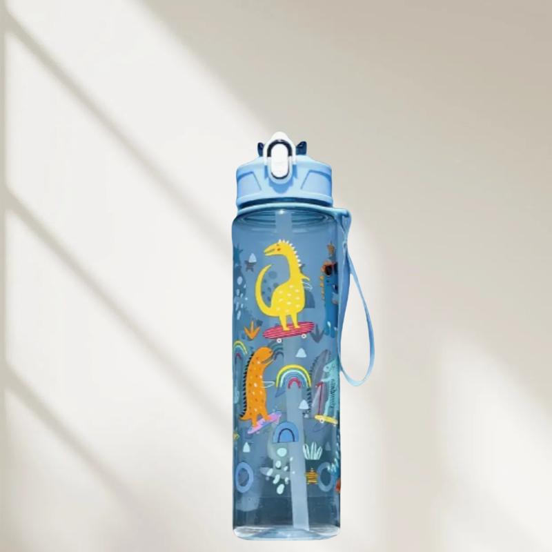 Cute 750ML Straw Water Bottles Leak-Proof Lifting Rope Children's Water Cup Portable Drink Cup Coffee Tea Juice