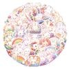 50 Cartoon Rainbow Rabbit Stickers for Suitcases, Diaries, Phone Cases, and DIY Decorations.