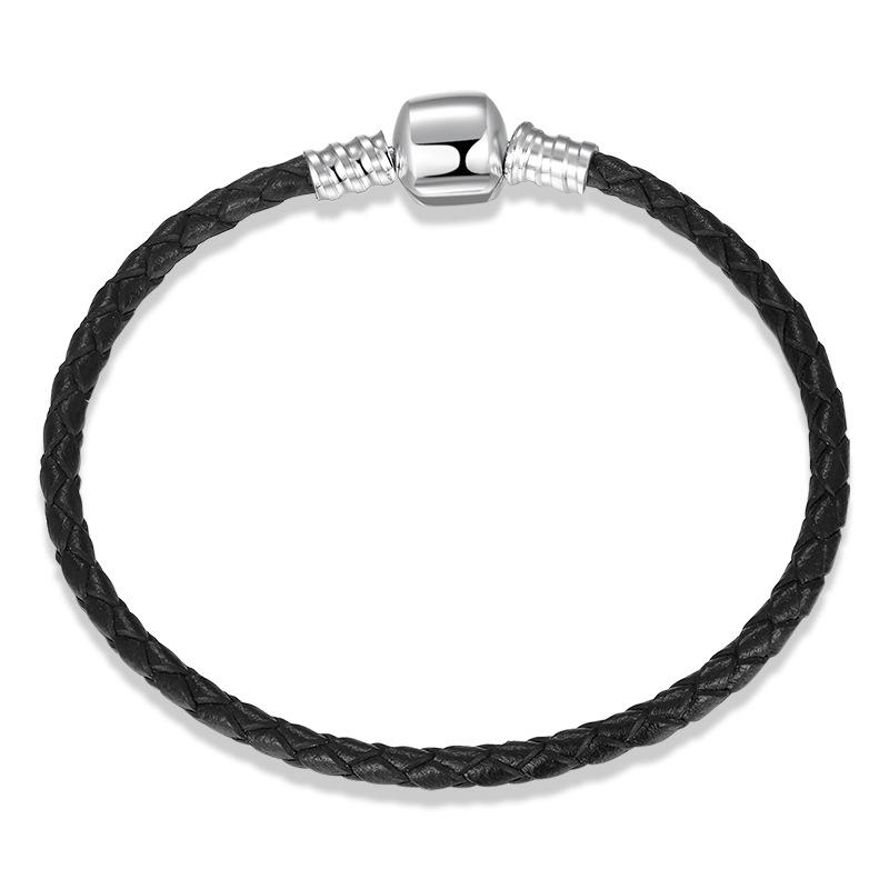 Real S925 Sterling Silver Basic Hand Rope Simple Buckle for Charm Bead Pendants DIY Jewelry Accessories 16cm(6.30in)