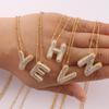 Trendy Brass Zirconia Bubble Letter Pendant Necklace - Hip Hop Style