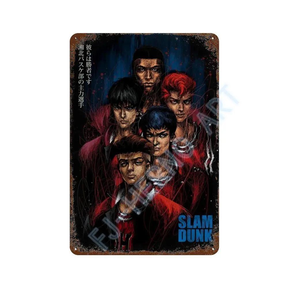 Japanese Anime Slam Dunk Metal Tin Sign Plaque Retro Poster Corridor Room Home Decor Murals Decorative Plates Wall Art Gift