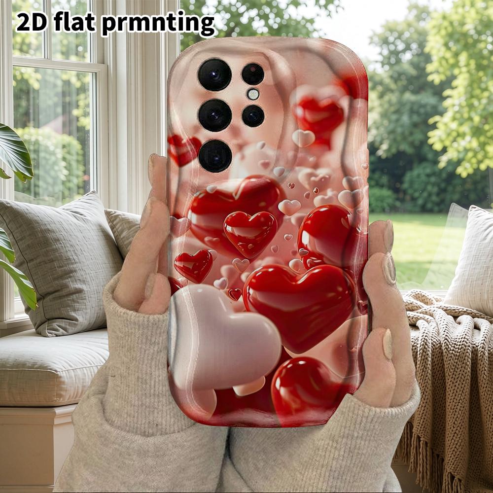 Phone Case: 2D Flat Samsung Galaxy A34 A35 M05 M06 S20 S22 S21 FE Plus 5G Protective Case, Couple Style, Heart Theme, Christmas and Halloween Gift