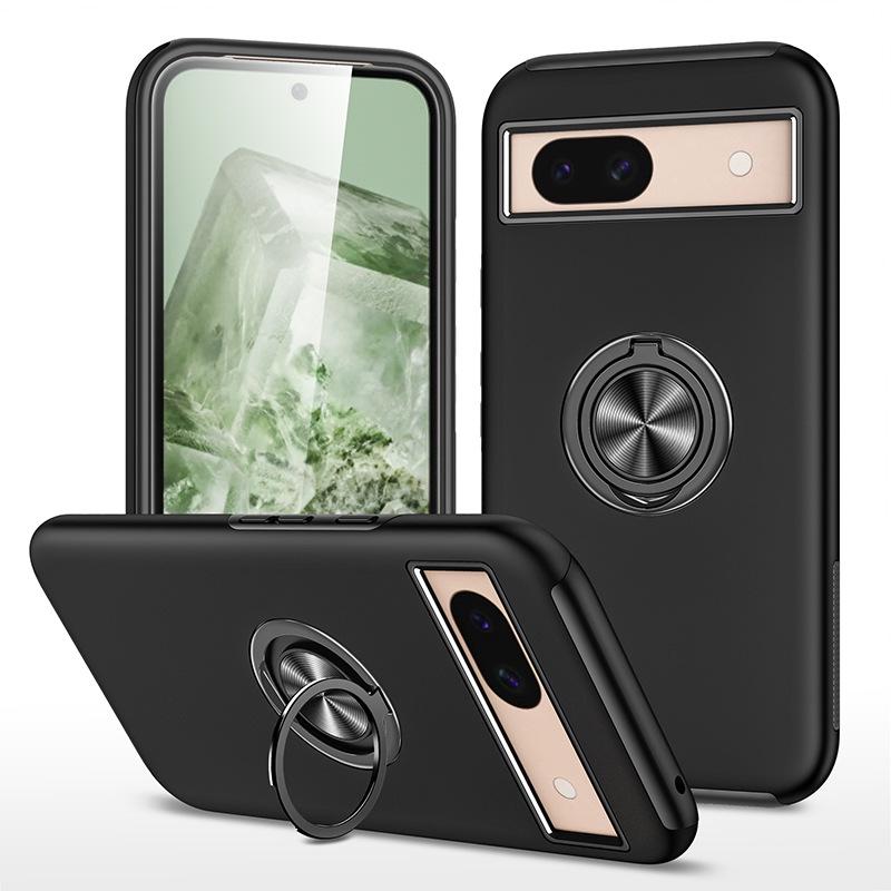 Google Pixel 8A Drop-Proof Magnetic Car Holder Case with Frosted PRO Ring Design