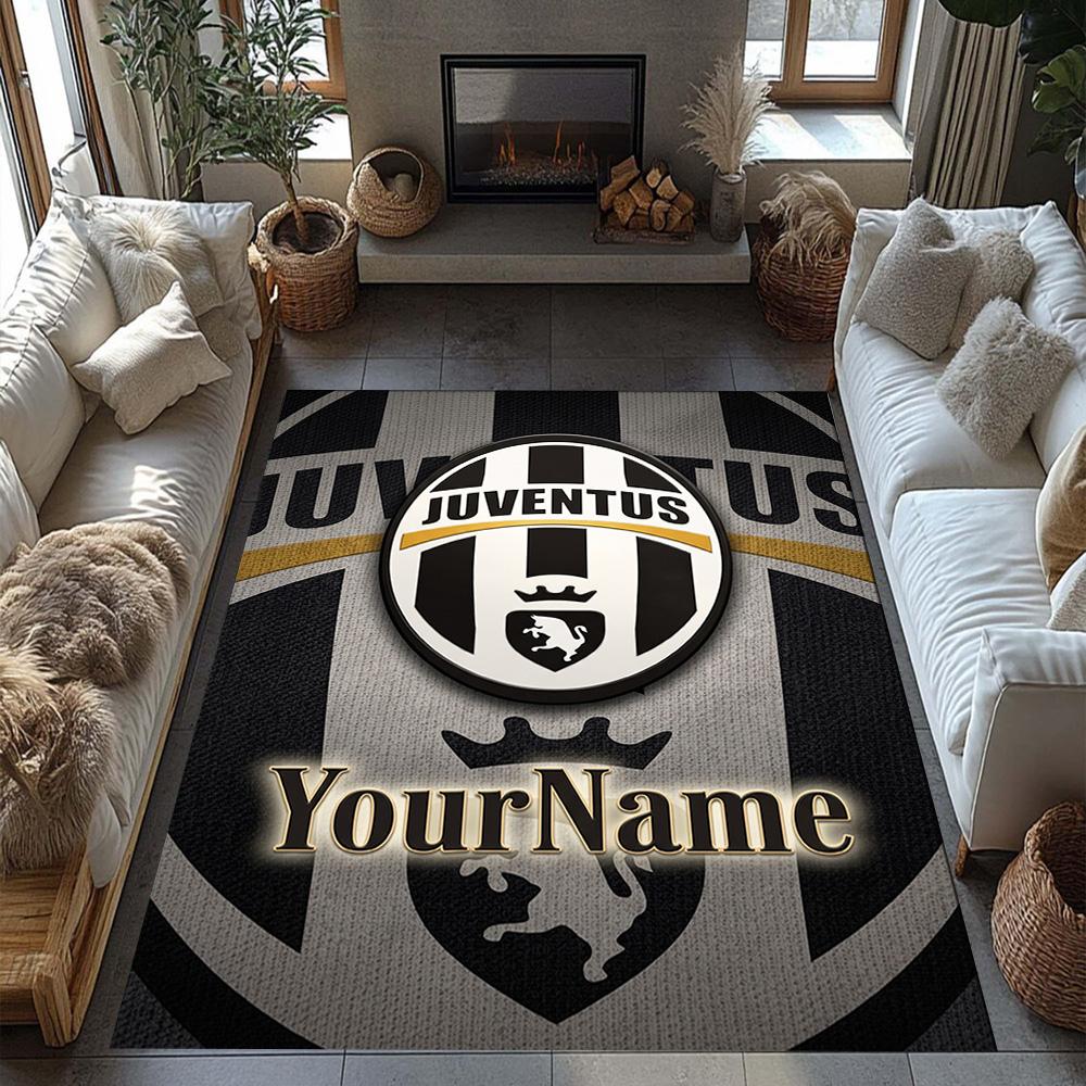 Juventus Personalized Name Floor Mat Perfect for Kitchen Playrooms Study room Dining Room Antislip Carpet Anime Office Decor