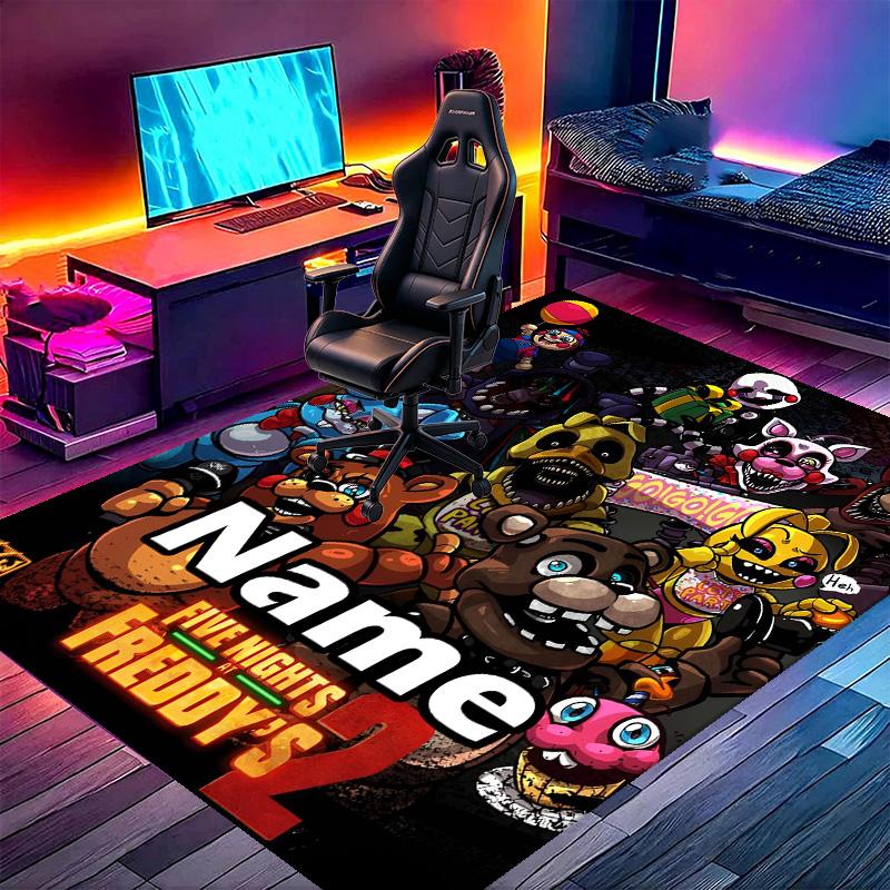 Custom Name Personalized Five Nights at Freddy's Print Carpet, Versatile Home Decor Rug, for Playroom, Apartment, Balcony, Entryway, Hallway Gift