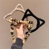 5Pcs Leopard Print Plush Cat Ear Headbands, A Cute Retro-Style Hair Accessory For Women, Suitable For Makeup, Face Washing, And Outdoor Use