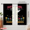 2pcs 2D Flat Printing Curtains Loves Hummingbirds Flowers Fabric Without Electricity 0 Use for Photo Booth Props