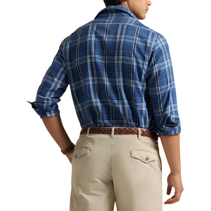 Polo Ralph Lauren Ss24 Plaid Point Collar Single Breasted Long Sleeve Shirt Men Shirts Blue MNPOWOV16823633-400