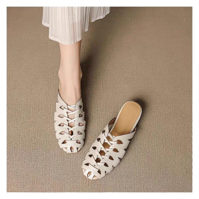

Модные женские плетеные мюли с круглым носком на лето, ретро, с внутренней платформой, слипоны с закрытым носком 40