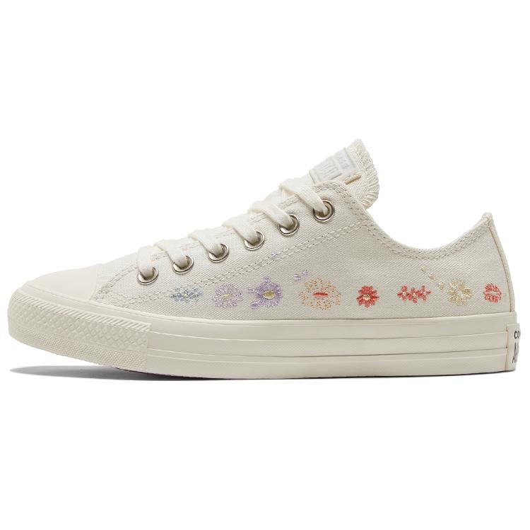 New Chuck Taylor All Star Women's Converse Low 'Embroidered Floral Egret' Women's A01595C