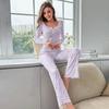 European-American Style Autumn/Winter Women's Sexy Long-Sleeve Pajama Set - Casual Fashion Two-Piece Homewear
