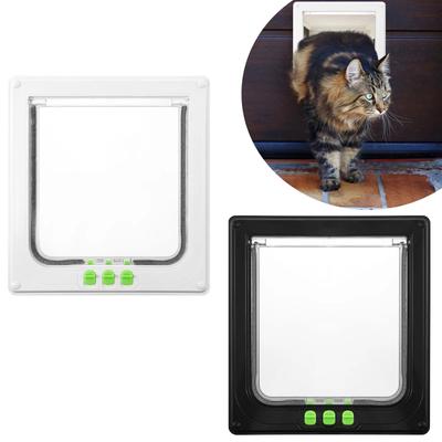 Wetterfeste Katzenklappe für Innenbereiche, Haustür mit 4-Wege-Schloss, Einfach zu installieren, Haustüröffnung für Schrank, Garage, Waschküche, Kleiderschrank