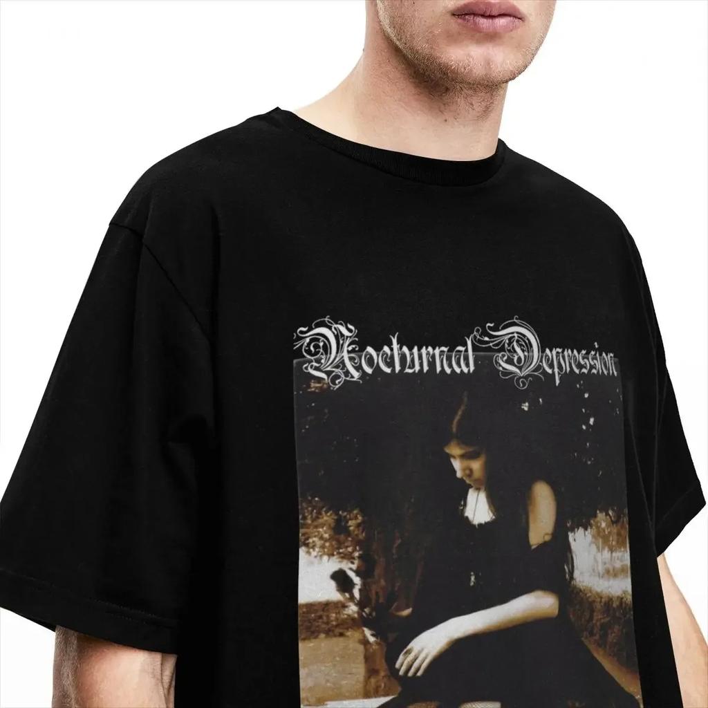 Herren Damen Nocturnal Depression Black Metal Band Shirt Bekleidung 100% Baumwolle T-Shirt Kleidung Fantastisches T-Shirt Sommer