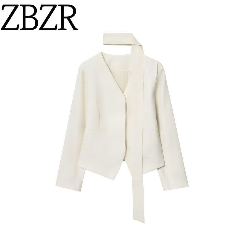 Za New Fall Women's Clothing 2025 Fashion Wind Fashion Simple Temperamental All-Match Scarf Decoration Casual Suit Jacket