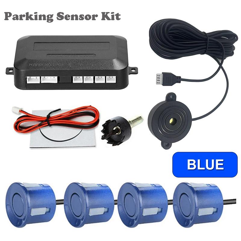 First Safe 12V 22mm Car Parking Sensor Kit Universal 4 Sensors Buzzer Reverse Backup Radar Sound Alert Indicator Probe System