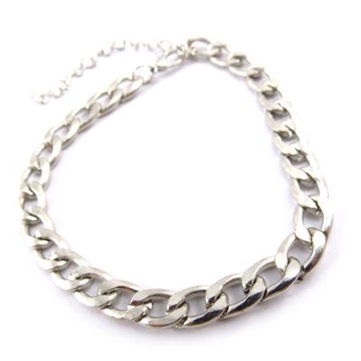 [J6868] - Silver 'Maille Curb' Bracelet