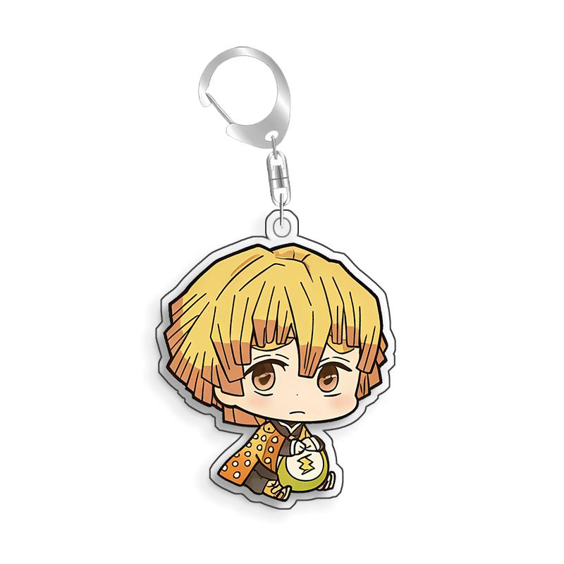 For Demon Slayer Genya Shinazugawa Tsuyuri Kanao Rengoku Kyojuro Acrylic Selfmade Cartoon Anime Keychain Pendant Toy Gift 5cm