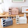 Creative Oblique Pen Holder Storage Box with Drawer Organizer Large Capacity Office Table Stationery Files Organizer with Cover
