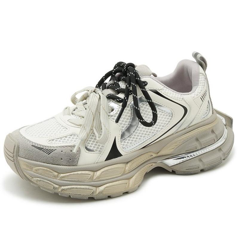 

Женские кроссовки люкс 2025 Новые сетчатые дышащие туфли для женщин Спортивные для бега Повседневные женские Фитнес Вулканизированная обувь Кроссовки 35 грязно-белый