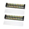 2Pcs Terminal Strip TB Fixed Large Current Dual Row Wire Barrier Block Terminal Strip with Transparent Cover 600V 35A