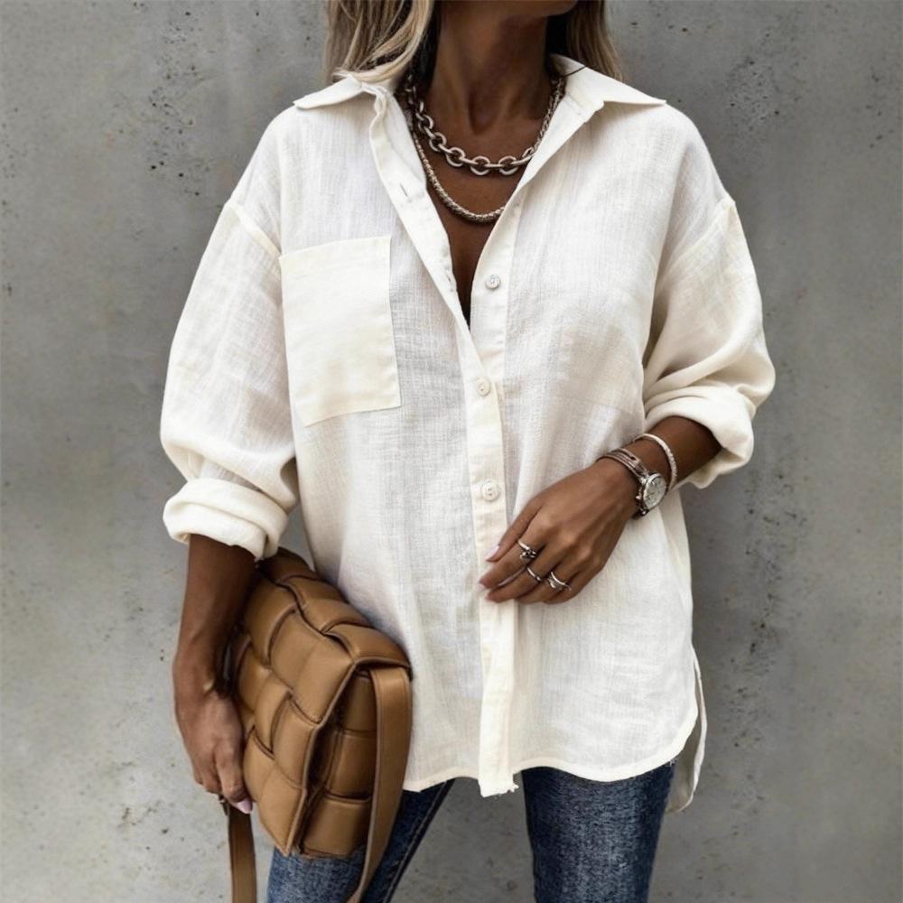 2025 New Women's Casual Lapel Long Sleeve Regular Cardigan Multicolor Women's Tops Shirt