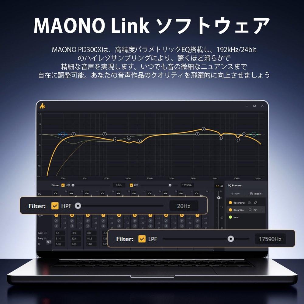 MAONO USB XLR Dynamic Microphone PD300XT 192kHz 24bit Cardioid Noise Cancelling Studio Recording Streaming Content Creation