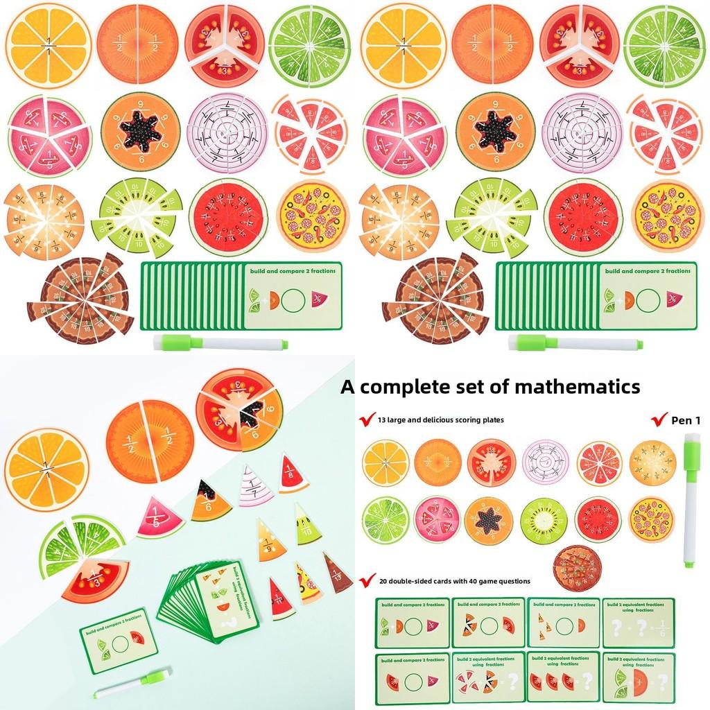 Kids Fruit Educational Fraction Board For Early Childhood Math Skills Building