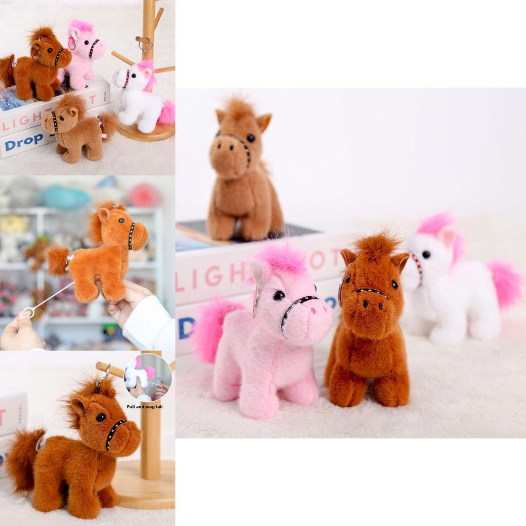 Pony Soft Toy Pendant With Short Plush For Bag Decor And Birthday Gifts
