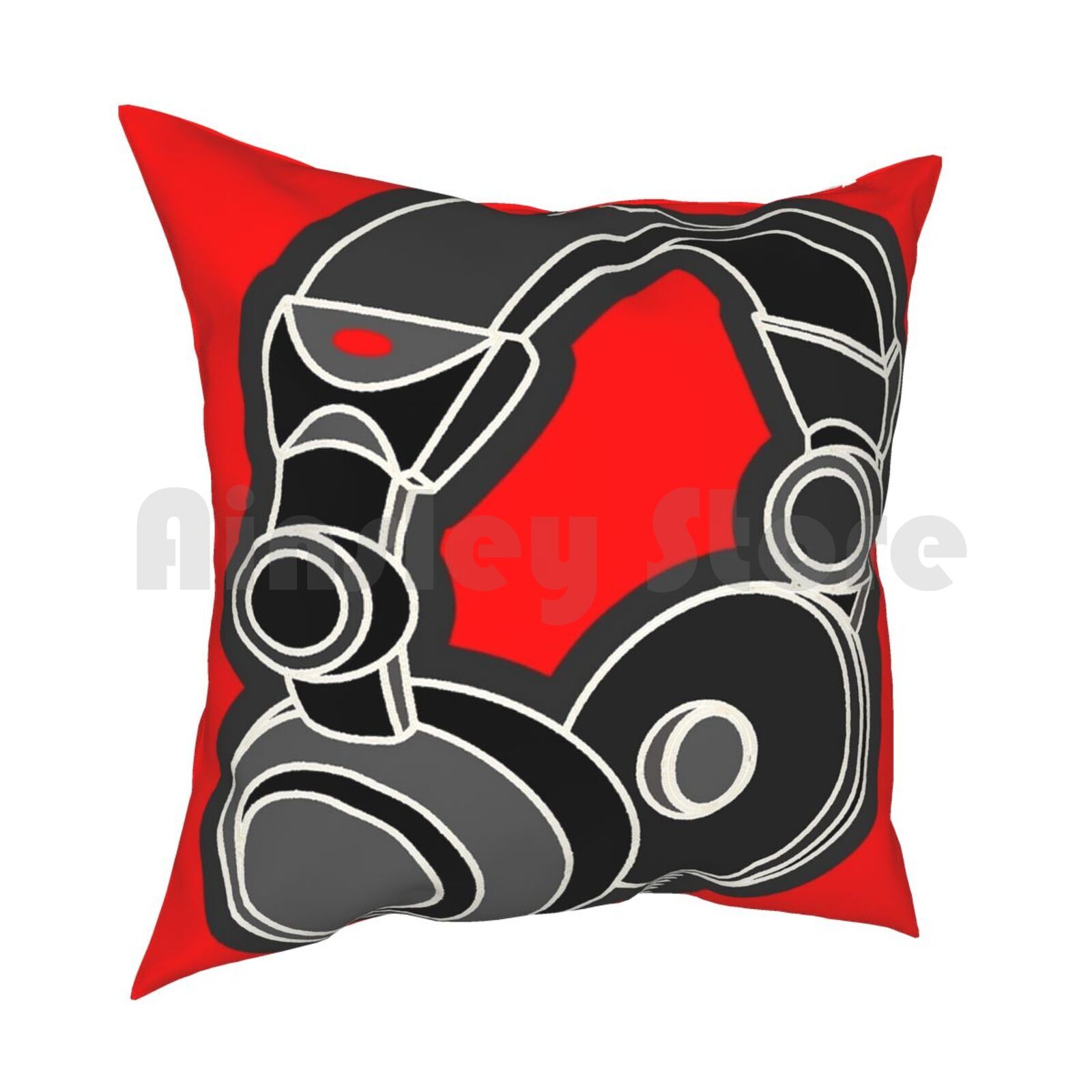 Head  Blown  Pillow Case Printed Home Soft Throw Pillow Music Headphones Dj Disc Jockey Head Phones Mc Emcee Hip 30x30cm 12x12in