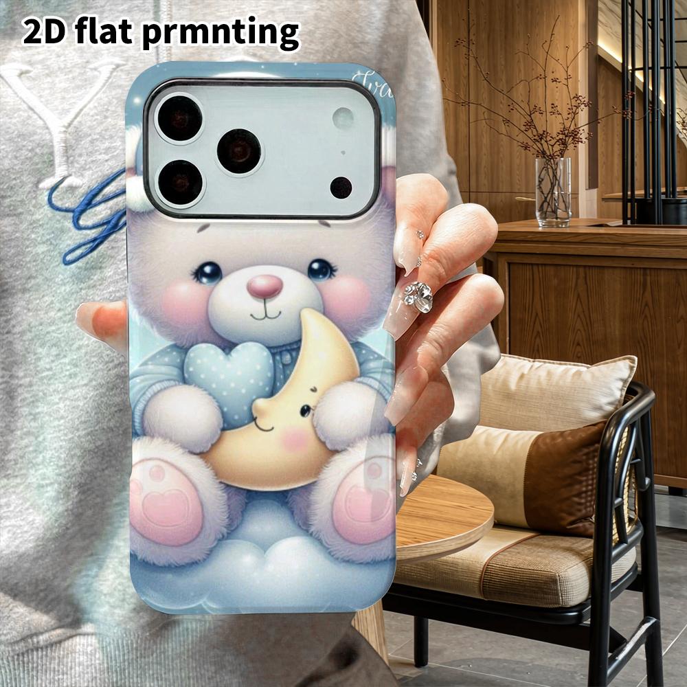 Phone Case: 2D Flat Suitable for iPhone 18 17 16 15 14 13 Pro Film Protective Case, Couple Style, Sleepy Little White Bear, Christmas and Halloween Gi