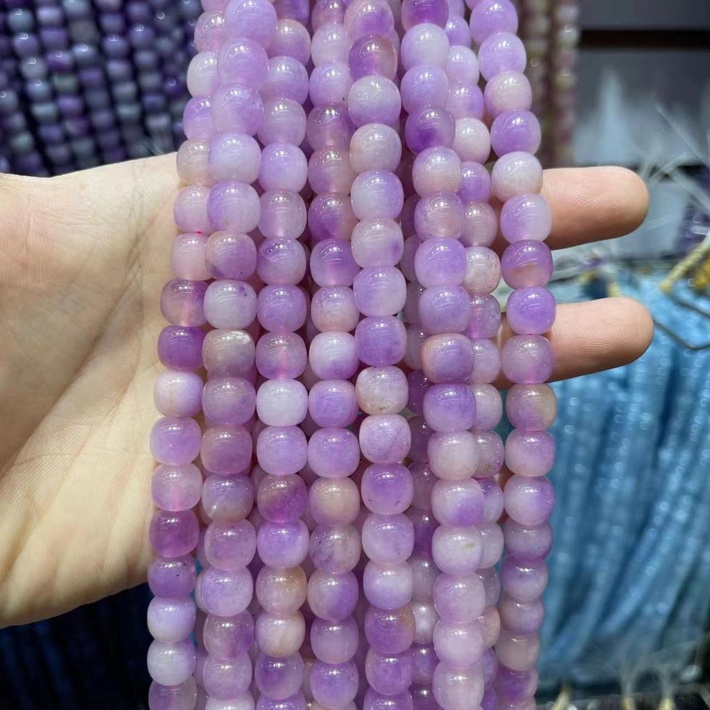 9x10 Natural Chalcedony Beads: Multicolor Morganite, Tourmaline, Amazonite Barrel Beads for DIY Jewelry