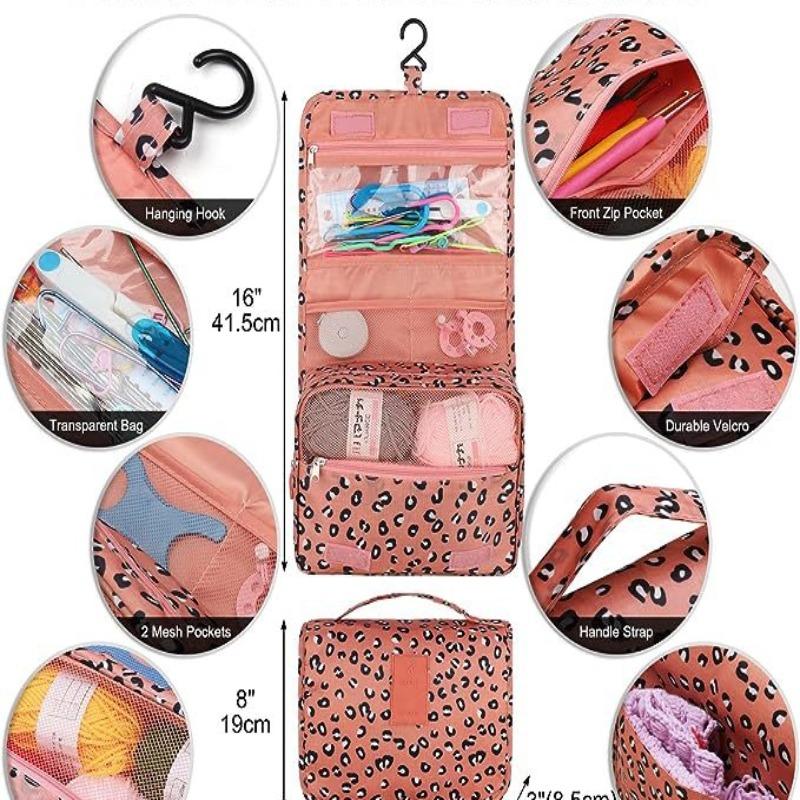 59 Piece Crochet Set, Portable Suspension Storage, Yarn Weaving, Beginner Knitting Tools