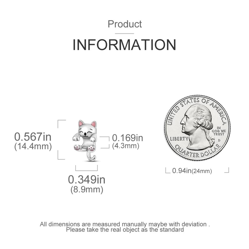 Charms Copper Original Bracelet Cute Cat With Blue Zircon Red Heart Charms Beads Fine Diy Jewelry