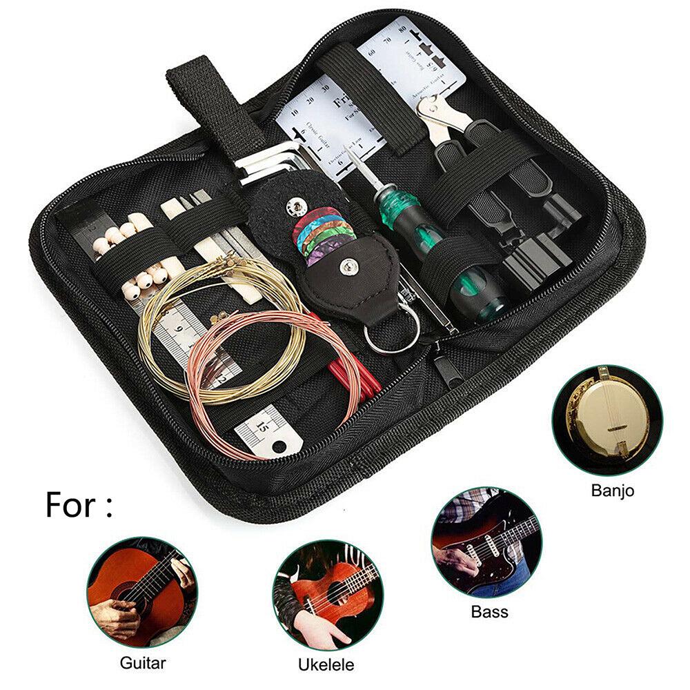 Electric Guitar Bass Care Repairing Tool Set Luthier Setup Maintenance Kit Including 2 Set of