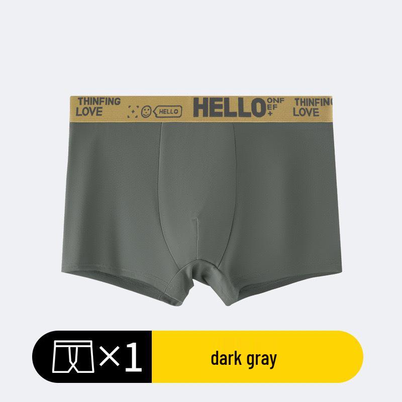 Pánské prodyšné bavlněné boxerky - Sportovní slipy se středním pasem pro teenagery, jednobarevné