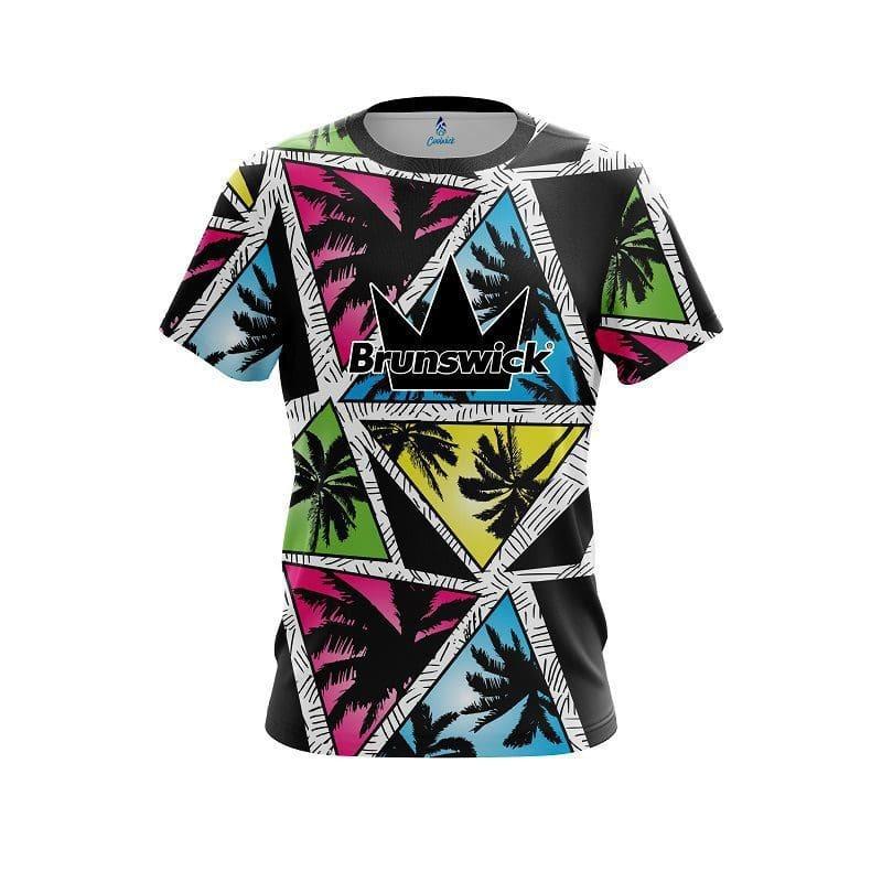 New Brunswick Cute Garden Gnome Floral Split Color Bowling Jersey Short Sleeve Performance Sports Tee Fan Casual Streetwear